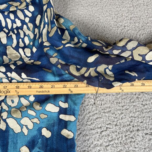 Coldwater Creek Jacket Womens PXL Petite Blue Linen Blend One Button Coat - Picture 9 of 10